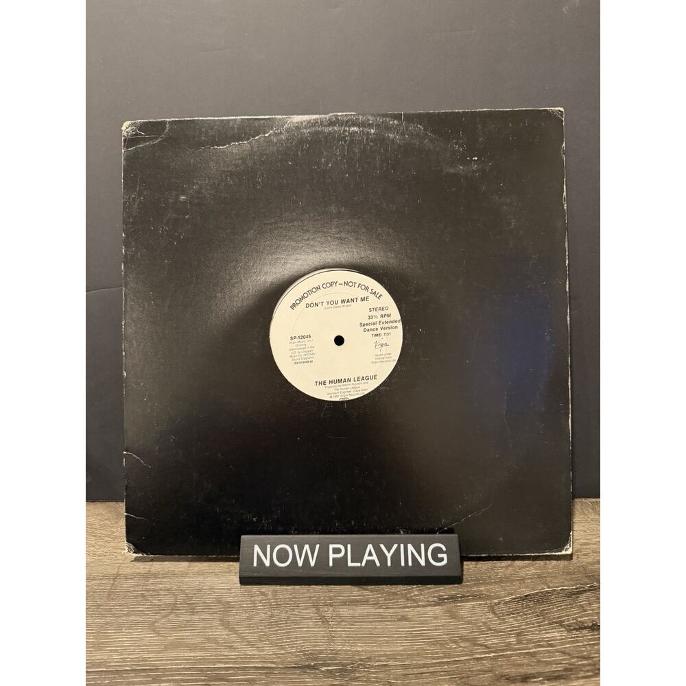 The Human League Don't You Want Me Baby 12" Single White Label Promo Record